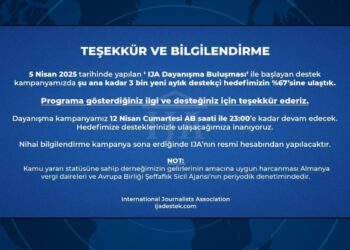International Journalists Association’dan Teşekkür ve Bilgilendirme.